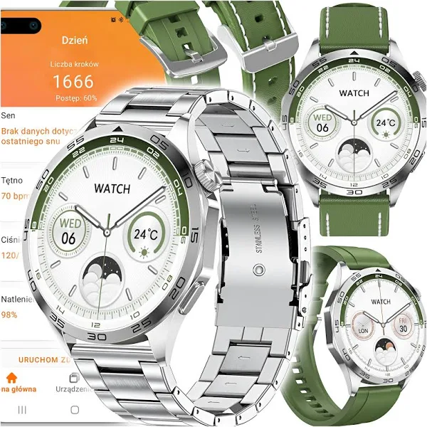 Smartwatch Zegarek Męski Ciśnieniomierz Puls Menu Pl Rozmowy Sport 3 Paski