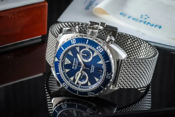 Eterna Kontiki Chronograph Blue 7770.41 Automatic 45MM/KPL