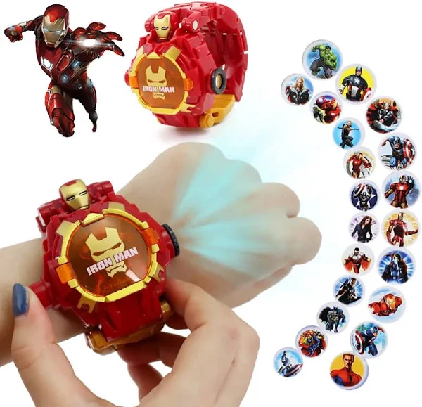 Disney Iron Man kapitan ameryka zabawkowy zegarek deformacja 21 zegarek projekcyjny dla dzieci