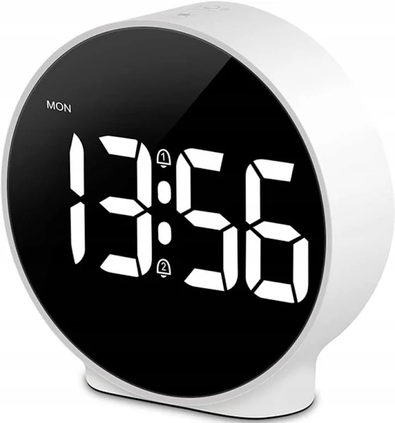 Minimalistyczny cyfrowy zegar elektroniczny budzik z lampką nocną Led