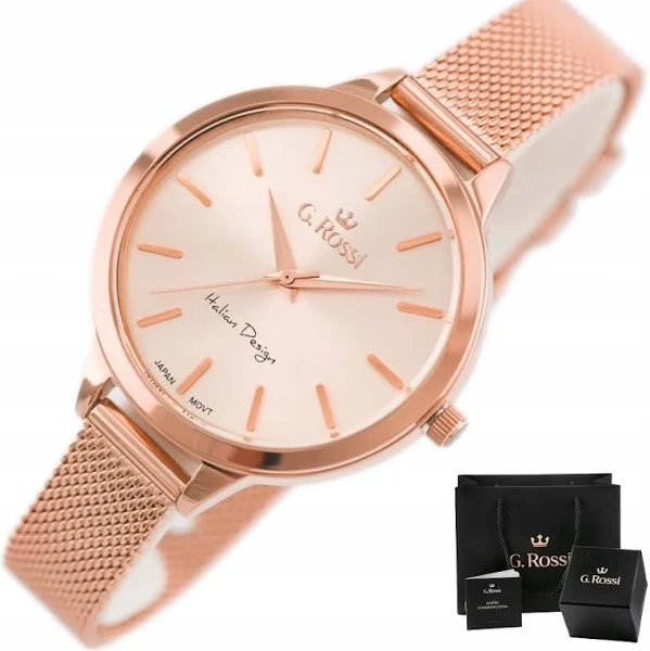 Zegarek Damski G. Rossi Adma +pudełko +grawer mesh złoty klasyczny