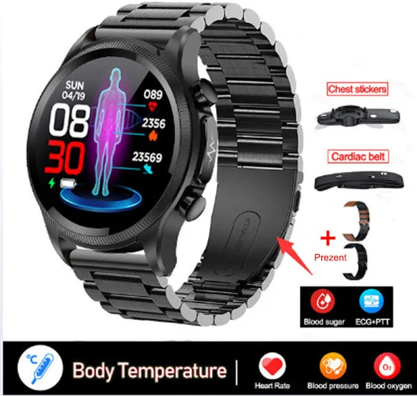 Zegarek Męski Smartwatch Ekg Pomiar Cukru Ekg