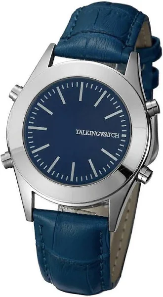 Rosyjski mówiący zegarek Rozszerzająca się bransoleta Kwarcowy zegarek unisex z niebieską tarczą i srebrną bransoletą ze stali nierdzewnej