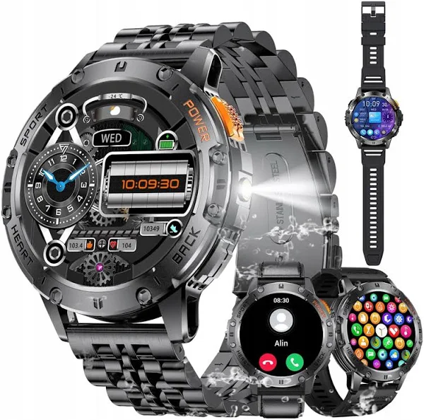 Smartwatch Zegarek Na Wędrówki Męski Z Polski Damski IP68 Mocny Z Led