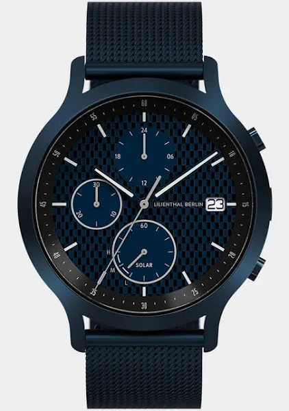 Męski Zegarek Chronograf Niebieski Szlifowana Koperta ze Stali Chirurgicznej