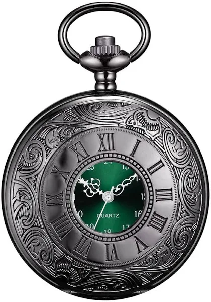 BOSHIYA Męski zegarek kieszonkowy w stylu vintage z łańcuszkiem