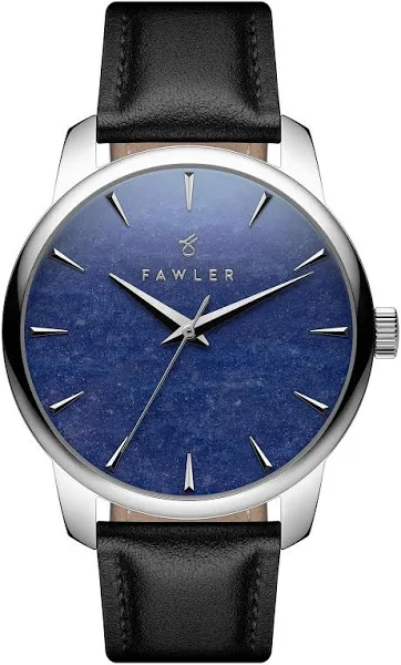 Fawler Beleza Srebrzysty zegarek ze stali nierdzewnej z niebieską tarczą awenturynową