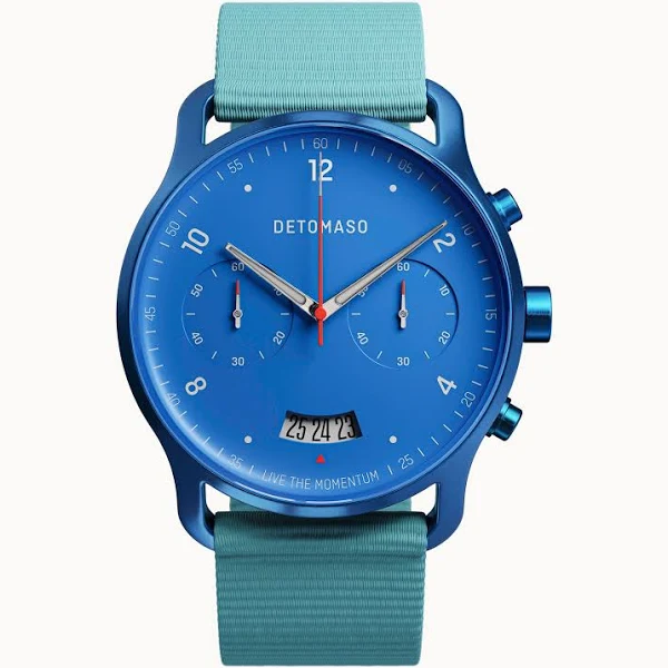 Zegarek męski Ciemnoniebieski Chronograf koperta ze stali chirurgicznej