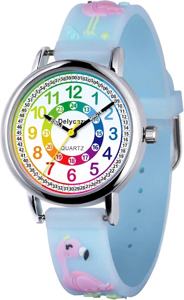 Delycazy zegarek dla dzieci 12 i 24-godzinny zegarek kwarcowy dla dzieci
