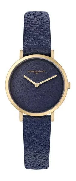 Niebieski skórzany zegarek damski Pierre Cardin