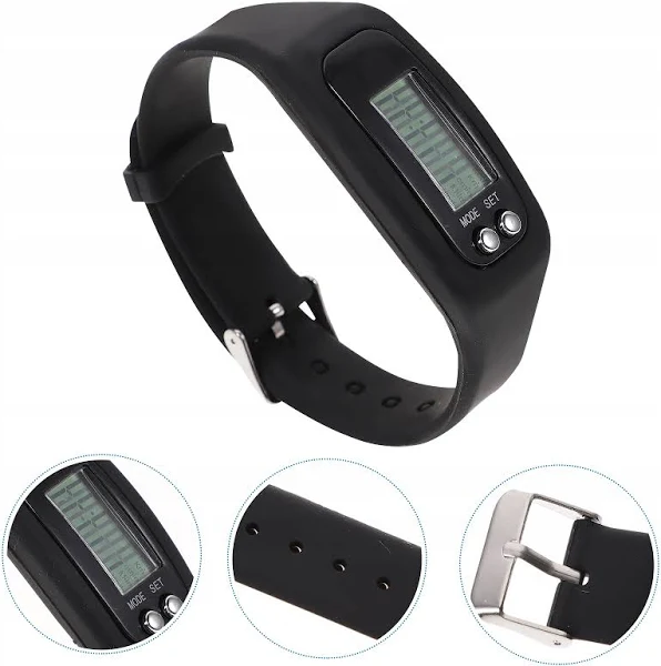 Prosty zegarek silikonowy na rękę z krokomierzem