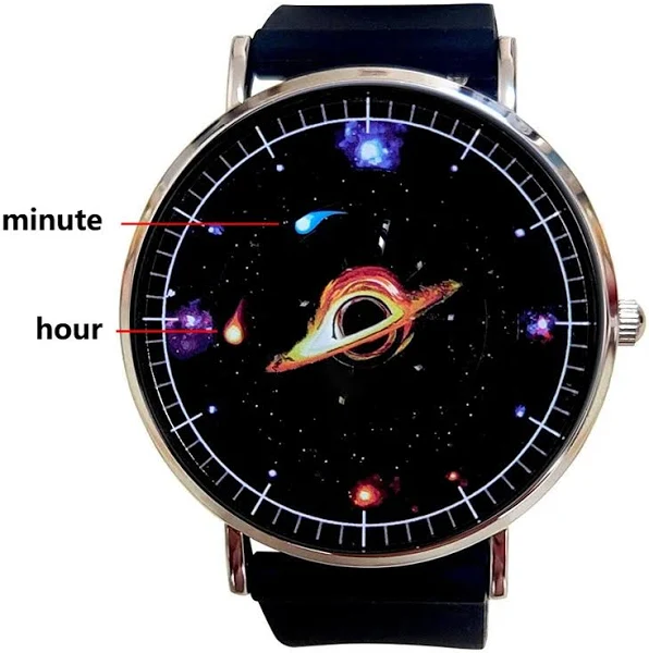 zegarek blackhole silikonowy pasek kwarcowy ultracienki wodoodporny kreatywny design klasyczny styl