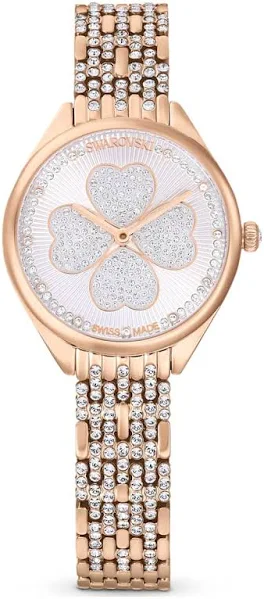 Swarovski Zegarek Attract Swiss Made Koniczyna Bransoleta z kryształami