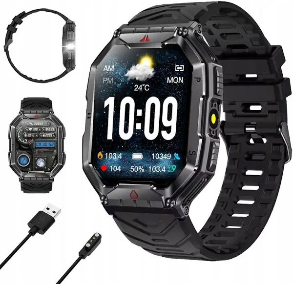 Inteligentny Zegarek Do Połączeń Bluetooth I Monitora Snu Z Latarką