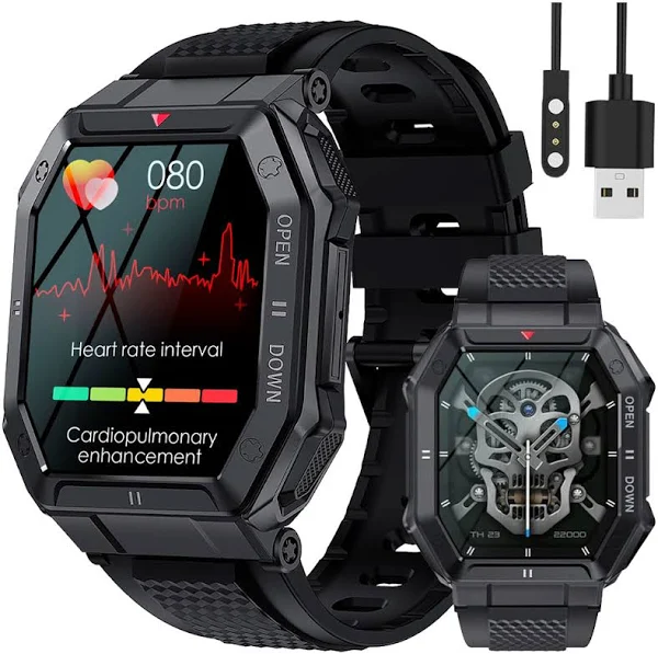 Smartwatch Zegarek Rozmów Wielofunkcyjny Militarny naklejka