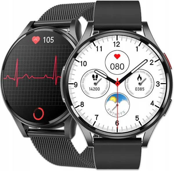 JG Smart Smartwatch Dla Seniora Polskie Menu Ekg Cukier Ciśnienie Rozmowy Amoled