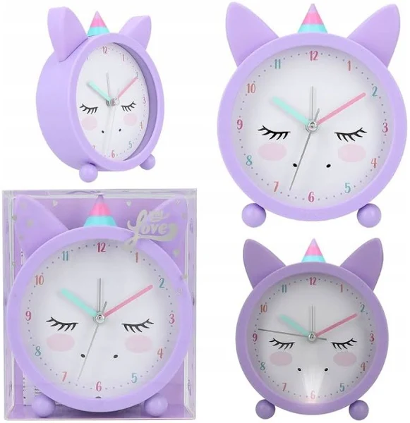 Zegar Budzik Jednorożec Ylvi Fioletowy Depesche 12505