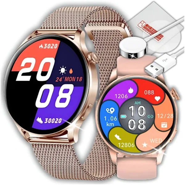 Smartwatch Zegarek J.polski Rozmowy Ekg Puls Gry Kalkulator 2 Paski Szkło