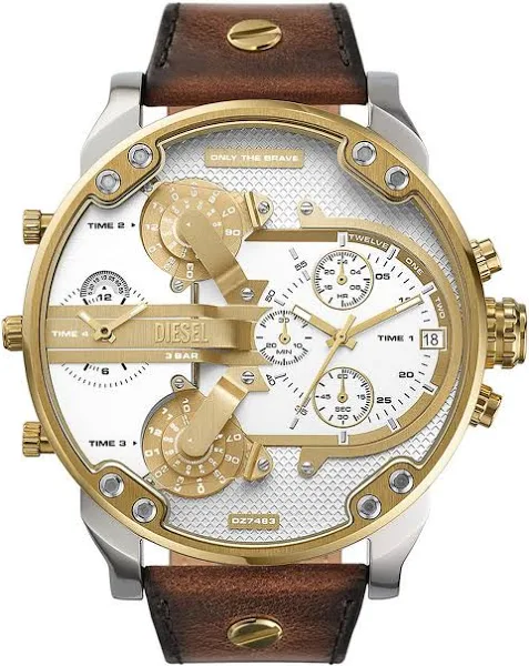 Męski Zegarek Diesel Brązowy Mr. Daddy 2.0 DZ7483