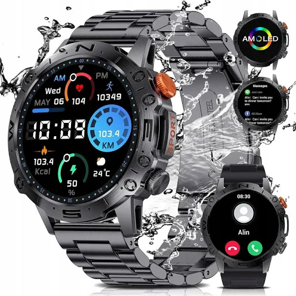 Mocny Wojskowy Zegarek Męski Smartwatch Rozmowy Sms Polskie Menu K59 400mAh