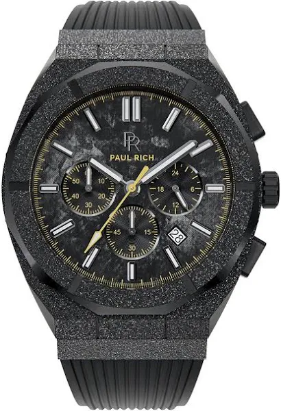 Zegarek męski Paul Rich Motorsport Frosted Carbon Yellow Rubber Limited Edition 658860191439