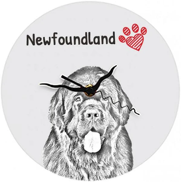 Art-Dog Nowofundland Nowofoundland Wodołaz zegar ścienny z psem