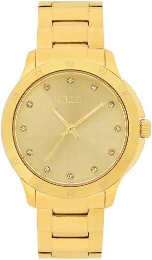 Złoty zegarek z kryształkami