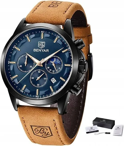Zegarek Męski Benyar Chronograf +Pudełko