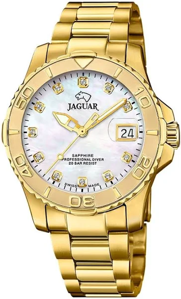 Złoty zegarek męski Jaguar Pro Diver ze stali szlachetnej UJ971/5