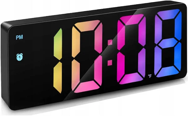 Zegar Elektroniczny Led Budzik Zegarek Z Alarmem Kolorowe Cyfry Led Usb