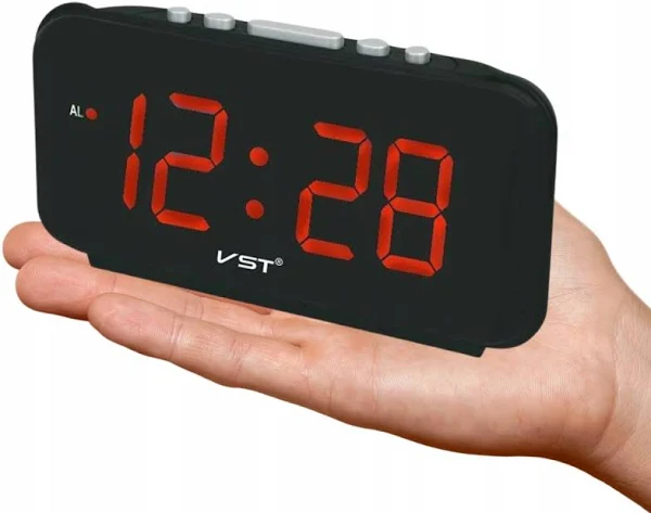 Budzik Zegar Elektroniczny Sieciowy Led Alarm