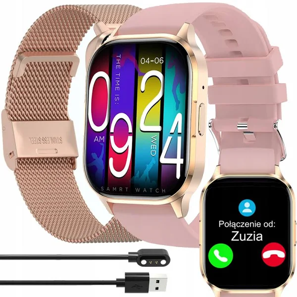 Smartwatch Smart Watch Zegarek Damski z Nfc Rozmowy Sport Zdrowie Menu Pl