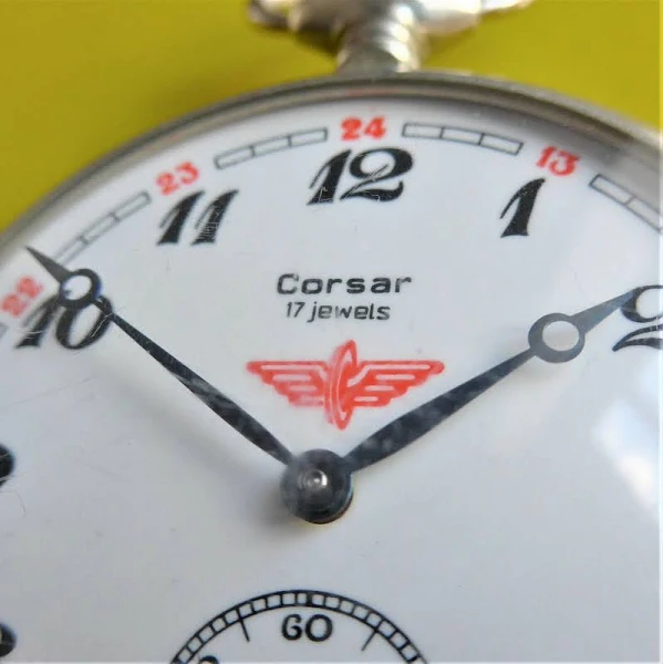 Preciso Curso Rusa Hombre Reloj de Bolsillo, Corsar , Aprox. 1980