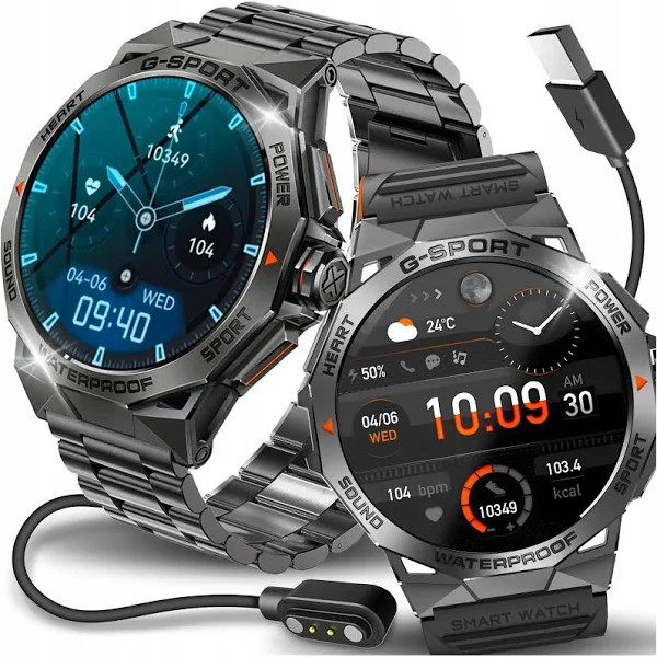 Smartwatch Zegarek Męski Menu Polskie Sport Puls Rozmowy Smart Watch Amoled