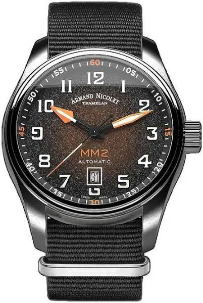 Zegarek Armand Nicolet Tramelan MM2 Tarcza Automatyczny 100M Nylonowy Pasek Męski