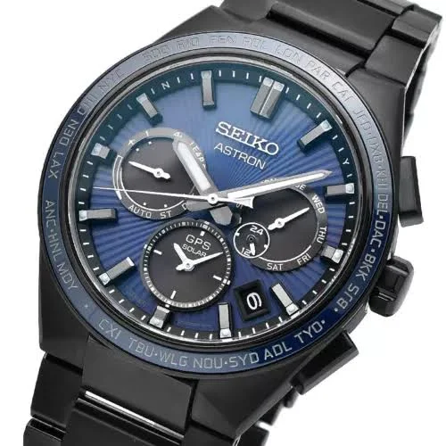 SEIKO ASTRON NEXTER SBXC121 Tytanowe radio GPS Zegarek słoneczny Navy Dial 43,1 mm