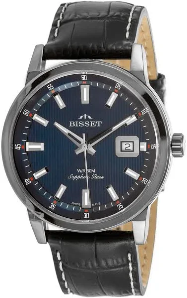 Szwajcarski Zegarek męski Bisset BSCE62VIDX05BX0 szafir data box +Grawer