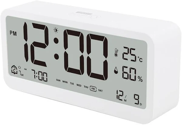 Zegar biurkowy elektroniczny ze stacją pogody biały MK8001