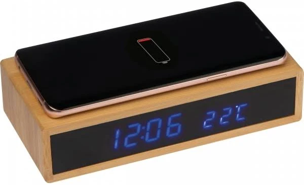 Zegar biurkowy z ładowarką indukcyjną TRONDHEIM