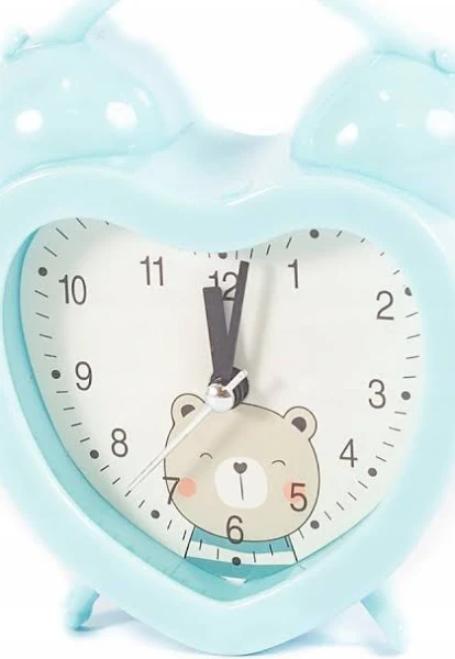 Dziecięcy Zegar Budzik Serduszko Miś Różne KOLORY