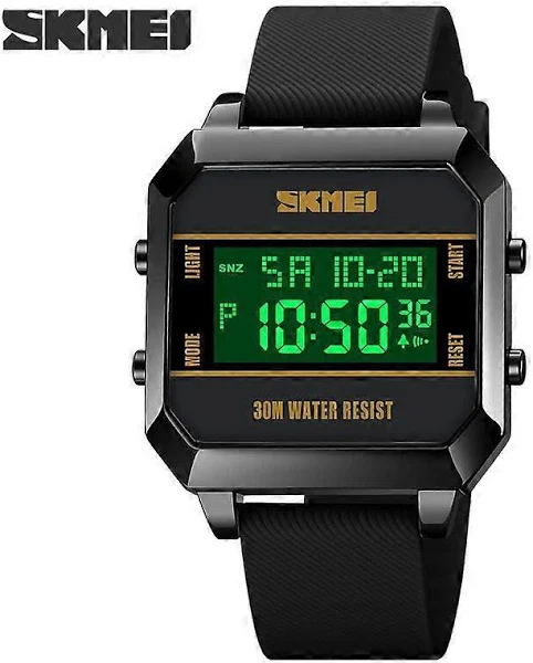 Skmei Fashion Square Cyberpunk Zegarki sportowe Wodoodporny odliczanie do alarmu Cyfrowy zegar LED dla mężczyzn Kobiety Zegarki na rękę z podwójnym