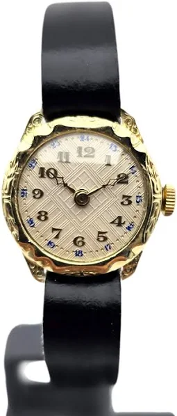 Art Deco używany złoty damski ZEGAREK z lat 20tych manufakturowy