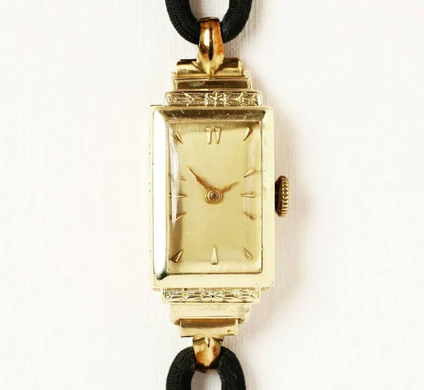 Art Déco Damski zegarek na rękę 14-karatowe złoto 585 mechaniczny