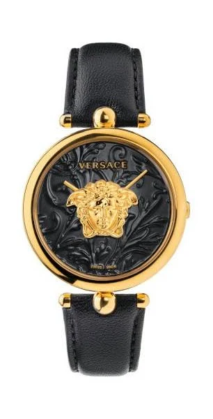 Versace Akcesoria Kobieta Czarny ONE Size Zegarek damski Palazzo Empire 39 mm Meduza na tarczy Pasek skórzany Veco 01420