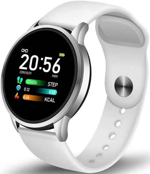 Sportowy smartwatch dla kobiet Rlf pulsometr Biały