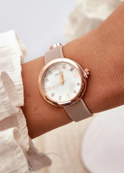 Zegarek Damski Na Cienkim Eko Skórzanym Pasku Ernest E62146