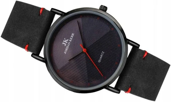 Zegarek Damski Zdobiona Tarcza Pasek Skórzany Jk