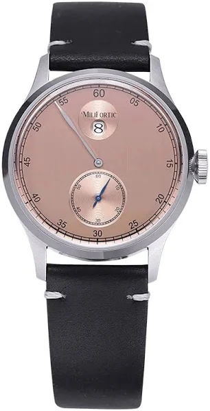 Skoki godzin Vintage automatyczny zegarek emaliowana tarcza małe sekundy szafirowa skóra 10ATM