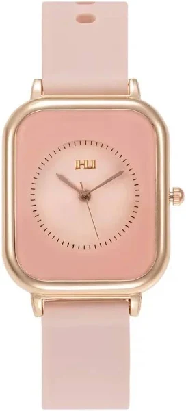 Zegarek dla kobiet pasek silikonowy Casual Sport różowe zegarki Moda kwadratowe zegarki kwarcowe