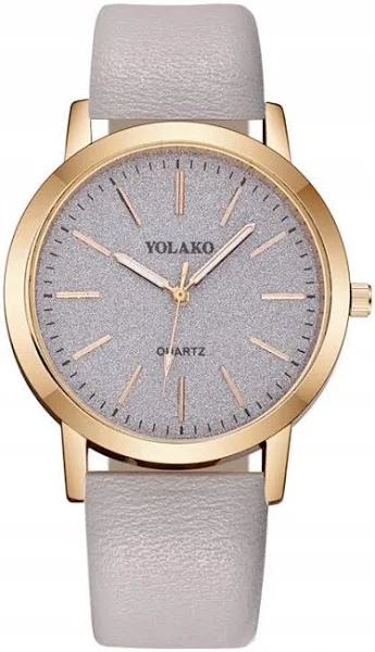 Zegarek DAMSKI Ekoskóra WYGODNY KLASYCZNY Kwarcowy ELEGANCKI MODNY Szary